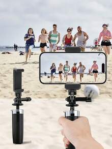 Mini Aluminum Alloy Selfie Stick Tripod, Tabletop Phone Holder With Handle, Can Be Handheld Or Placed On The Ground. Suitable For Webcams, Canon G7X Mark III, ZV-1, RX100 VII, A6400, A6600 And Other Cameras - Optional Phone Holder Fits Various Smartphones. Portable Mini Vlog Stand, One-Button Pop-Up, Adjustable Legs, Rubber Feet For Stability, Outdoor Sports Stand, Selfie Accessory, Valentine's Day Couples Photography Tool - Multicolor - View 9