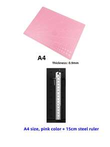 1pc A4/A5/A3 Double-Sided Cutting Mat, Suitable For Art Carving, Knives, Books, Rubber Stamps, Engraving, Scales, Colored Cutting Mats, Paper Cutting - Pink - View 21