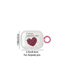 1 pieza Funda protectora con diseño de corazón para auriculares Bluetooth compatible con Apple 1/2/3/4, Pro/Pro2/Pro3 - Multicolor - Ver 11