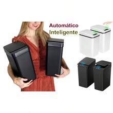 12L Cubo De ura Autático Con r - Cubo de ura Inteligente con Tapa Eléct USB Recargeable X5 Impermeable Botes de ura Inteligente Sin o para Cocina Oficina Sala - Negro 12L - Ver 7