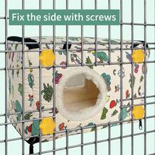 温暖的鹦鹉鸟越冬巢，加厚绒面巢床 - 彩色 - 查看 3