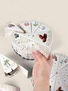 10-częściowe pudełko na cukierki w kształcie trójkąta na Ramadan, pudełko prezentowe na Eid Al-Fitr na Ramadan, odpowiednie do dekoracji na wesele, przyjęcie urodzinowe, artykuły na imprezę Eid Al-Fitr - Wielokolorowe - Zobacz 9