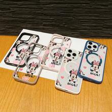 Disney Patterned Phone Case. Mickey Mouse, Stitch, Donald Duck, Minnie Mouse, Goofy, Pluto, And Daisy Duck Pattern. Magnetic Phone Case.  Compatible With IPhone 17, 16, 15, 14, 13, 12 Pro Models And Galaxy, Offering Shockproof Protection. A Special Gift For Family, Friends, Birthdays, Holidays, And Special Occasions. A Stylish And Fun Accessory To Brighten Up Your Device With What And What Flair. - 黑色 - 查看 4