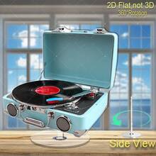 2D 复古便携式旋转唱机，带旋转黑胶唱片 - 复古浅蓝色亚克力材质，360°旋转，无需电源 - 彩色 - 查看 2