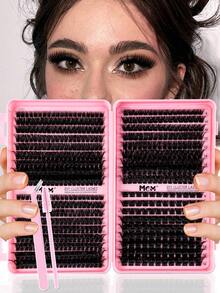 632/612/540pcs D-Curl Fluffy Eyelash Extensions, High Capacity DIY Eyelash Extension Kit, Suitable For Beginners, Long-Lasting And Durable, Mixed Single Lash Styles, DIY Charming Eyes At Home, Beauty Essential, Large Capacity Eyelash Set, Suitable For Travel, Daily Wear (Suitable For Beginners), Wedding, Date, Party, Holiday, Also Ideal As Christmas/Halloween/Holiday Gift Eyelash Set - D - 查看 11