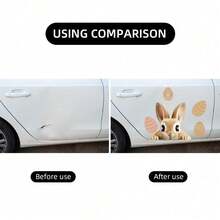 1 pieza Pegatina de conejo de Pascua para coche, Pegatina para ventana, Perfecta para decoración de coche, Pegatina autoadhesiva de decoración festiva de Pascua - Lindas pegatinas de conejito - Ver 5