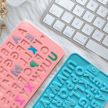 Silicone Mold With Numbers 0-9 And 26 Letters, Non-Stick Candy Mold With Happy Birthday Cake Decor Pattern, Suitable For Chocolate, Fondant - Multicolor - View 3