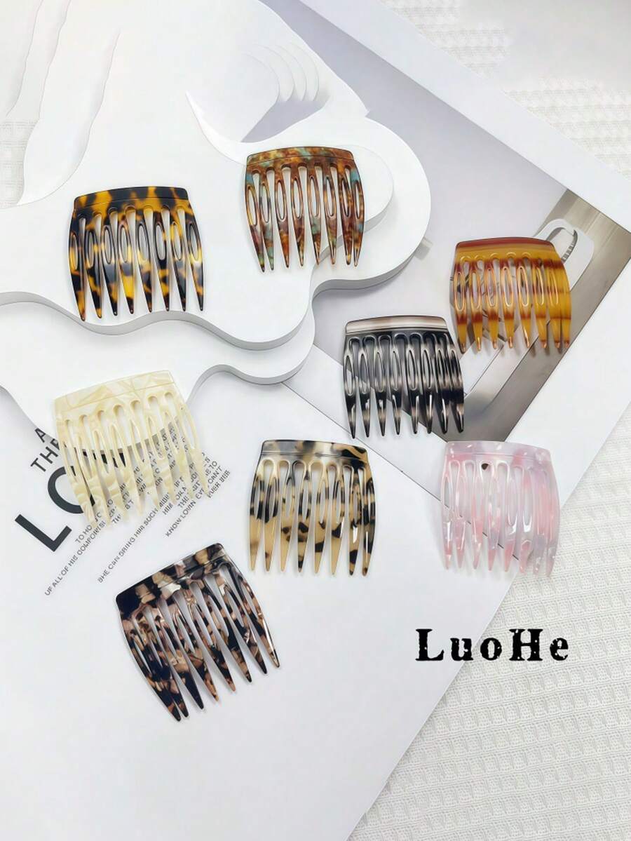 1 chiếc lược cài tóc họa tiết da báo Luohe Jewelry, lược phụ kiện tóc, lược chống tĩnh điện, lược chịu được axit axetic, lược chống gãy. - Nhiều màu - Xem 1