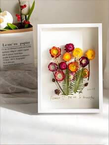 Dried Flower Frame, DIY 3D Hollow Wooden Specimen Display Frame, Model Showcase Photo Frame - White - View 13