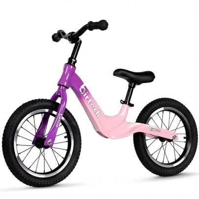 Balance Bike For Children Aged 3-6 Years, 14 Inch Wheels, Adjustable Seat, No Pedal Training Bike, Air Tires With Magnesium Alloy Frame