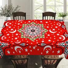 1pc Ramadan Crescent Moon Geometric Tablecloth, Red Festive Eid Al-Fitr Decoration For Restaurant, Home Eid Gift, Polyester Material, Suitable For Family Gathering, Party, Picnic, Indoor & Outdoor Wedding - Multicolor - View 12
