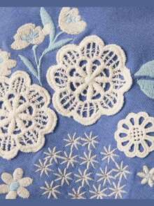 Áo kiểu tay phồng thêu hoa cho bé gái - Driftwood Bay - SAPPHIRE ICE CL - Xem 2