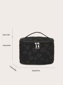 1pc Large Capacity Handheld Makeup Bag, Women's Organizer Pouch, Portable Travel Bag - Black - View 3