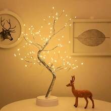 108 LED Copper Bonsai Tree Light With Dual Power Options Of USB And Battery, Warm White Decorative Light, Suitable For Bedroom Desktop And Indoor Party Decoration (Non Rechargeable AA Battery) - Warm white light - View 12