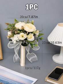 1 Bouquet Small Artificial Rose Wedding Bride & Bridesmaid Bouquet, Colorful Forest Theme Wedding Bouquet, Elegant Wedding Party Photo Decor Flowers, Christmas, Daily Gift