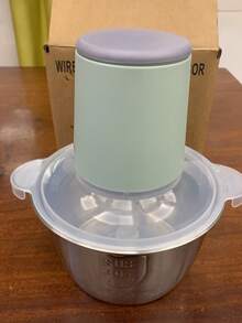 Picadora de carne eléctrica de acero inoxidable/Procesador de alimentos con cuchillas afiladas - Alimentado por USB, diseño inalámbrico, a batería, picadora de carne/máquina de pasta 2 en 1, apariencia duradera y elegante, electrodoméstico de cocina compacto. - Multicolor - Ver 12