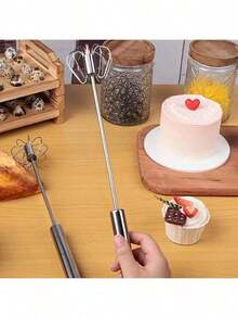 4-Speed Multi-Functional Hand Mixer - Manual Operation, Battery-Free, Suitable For Baking And Cooking, Mother's Day Gift - Multicolor - View 3