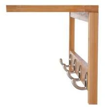 Wall-Mounted Coat Rack With Hooks, Space-Saving Design, 5 Kg Load Capacity, 50 X 16 X 17.5 Cm, Natural Wood.