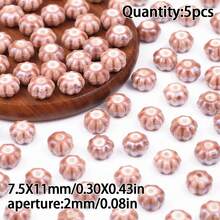 1/2/3/5pcs Ceramic Printed Beads With Center Hole, Multiple Designs Available, DIY Jewelry Making Beads For Necklace, Bracelet, Earrings, Printed Ceramic Round Flower Beads Craft Spacer Beads