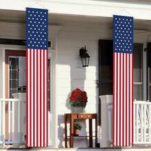1 Set American Flag Hanging Banners, Stars And Stripes Decor,  Memorial Day Independence Patriotic Holiday, 2D Flat Banner, Large Door Banne, Suitable For Doors, Party Decor Porch Banner, Hanging Door Decoration, Outdoor Sign For Home Wall Indoor Outdoor Party Holiday Decorations Holiday Gift, Welcome Holiday Party Supplies - 1 - 查看 1