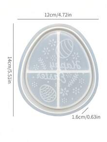 1个复活节托盘树脂环氧树脂模具，DIY节日装饰卡通兔子彩蛋收纳盘杯垫模具，情人节、复活节、母亲节、开斋节、宰牲节的理想礼物 - 彩色 - 查看 7