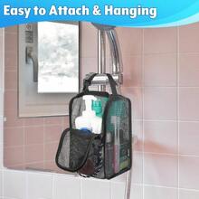Mesh Shower Caddy Hanging Shower Organizer Tote Bag Portable Toiletry Organizer, Quick Dry Bath Bag With Double Zippers Opening Travel Gym Swimming Beach Camping Dorm Room - Initial - View 6