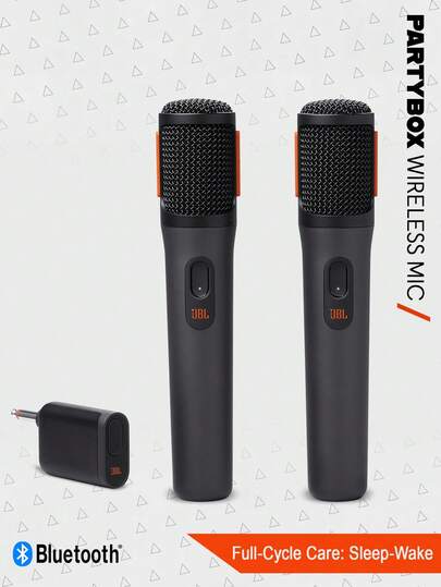 JBL PartyBox 无线麦克风 - 2 个数字无线麦克风，可充电电池（20 小时 - 700mAh），语音清晰，音质清脆，2.4GHz 连接稳定，兼容所有 PartyBox 音箱