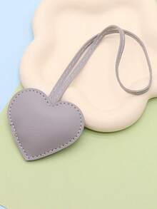 1pc Customized Engraved Logo Leather Heart-Shaped Strap, Minimalist Bag Charm, Car Keychain, Apparel Accessory, Couple Backpack Pendant - Multicolor - View 17