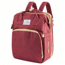 Fashionable Large Capacity Diaper Backpack, Multifunctional Mother Bag, Portable Design For Travel And Maternity - Red - View 1