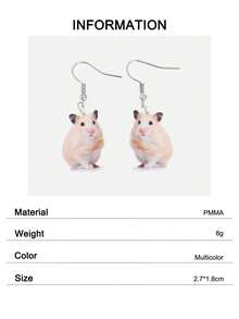 1 par de pendientes colgantes de acrílico con diseño de animales adorables como accesorios de joyería para mujeres, escolares y cosplay - animal - Ver 22