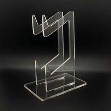 Water Ripple Acrylic Badge Display Stand, 58mm/75mm Universal Badge Display Rack, Transparent Highly Attractive Rectangular, Home Decor Small Display Stand, Desktop Small Card Storage Holder, -Birthday Gift-Easter Gift-New Year Gift-Halloween, Christmas Gift-Valentine's Day Gift-Perfect Gift-Gift - Multicolor - View 2