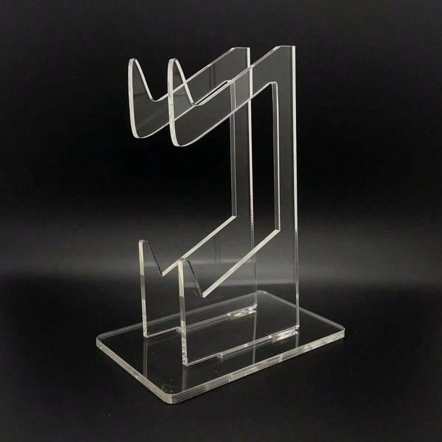 Water Ripple Acrylic Badge Display Stand, 58mm/75mm Universal Badge Display Rack, Transparent Highly Attractive Rectangular, Home Decor Small Display Stand, Desktop Small Card Storage Holder, -Birthday Gift-Easter Gift-New Year Gift-Halloween, Christmas Gift-Valentine's Day Gift-Perfect Gift-Gift