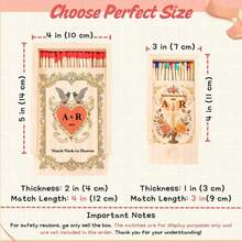 1pc Customized Personalized Matchbox, Create Your Unique Design To Leave Precious Memories, Elegant High-End Collectible Gift, Suitable For Anniversary, Wedding, Birthday Or Other Memorable Occasions, Personalized Couple Size Matchbox, Engagement Gift, Perfect Match - Apricot - View 9