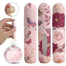 1pc Perfume Packaging Bottle With Flowers And Butterfly Pattern On The Bottom, Reusable Delicate Water Mist Spray Bottle, Travel Perfume Spray Bottle, Multiple Patterns To Choose From, Birthday Gifts For Family And Friends, Holiday Gifts, Suitable For Travel Portable 5ml - X-AYPK-02 - 查看 8