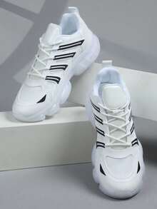 Low Top Men's Sports Shoes Sneakers Men Casual Running Shoes Jogging Shoes Male Walking Shoes Fashionable Gradient Footwear Tennis Streetwear - White - View 3