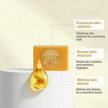 OceAura 姜黄皂 - 天然姜黄浸泡皂，适用于面部和身体，100克/3.5盎司 - 彩色 - 查看 4