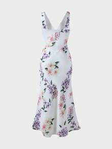 女士优雅连衣裙、女士休闲连衣裙、度假连衣裙、夏季连衣裙、白色碎花连衣裙 - 白色 - 查看 8