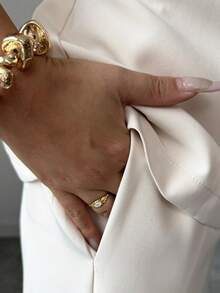 Women's Elegant Tie-Front Sleeveless Top And Wide-Leg Pants Set, Made Of Non-Stretch Fabric, Suitable For Spring/Summer Wear - Apricot - View 5