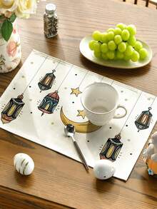 4/6pcs Ramadan, Ramadan Kareem, Ramadan Mubarak, Eid Mubarak, Eid Al Fitr Placemats, Heat Insulation Pads, Washable And Dirt-Resistant Placemats, Suitable For Home, Restaurant, Dining Table Decor, Room Decor, Home Decor, Islamic Holiday Decorations, Muslim Holiday Decorations