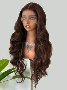 13x6 Lace Front Wig, 28 Inches Long, Fluffy Wavy Curly, Synthetic Fiber Lace Wig, Suitable For Women's Daily Wear And Parties, Heat Resistant Fiber Material. - Multicolor - View 3