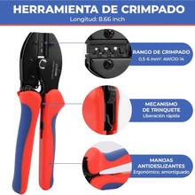 Kit de herramientas de crimpado solar con mango de PVC, herramienta de crimpado de conectores solares multifuncional a prueba de lluvia para la industria - 1 - Ver 3