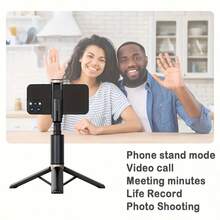 70 Inch Bluetooth Selfie Stick Tripod With LED Backlight, Wireless Remote Control, 360° Rotatable Phone Holder, Extendable Stable Anti-Shake Floor Tripod Stand For Live Streaming, Vlog, Travel, Outdoor Photography & Video Recording - Black - View 5