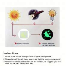 1/3片装可爱夜光海龟墙贴，适用于浴室、卧室、客厅装饰，防水PVC自粘材质，易于清洁 - 彩色 - 查看 10