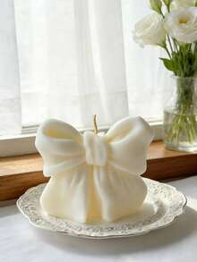 Khuôn silicon hình nơ dễ thương dùng để làm nến thơm - Có thể tái sử dụng, dễ vệ sinh, thích hợp làm khuôn nến/nến thạch cao/nến nhựa, trang trí nhà cửa mùa xuân, quà tặng đám cưới, quà tặng ngày Valentine, trang trí nhà cửa. - trắng - Xem 2