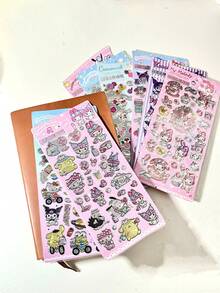 PET材质可爱卡通透明防水钱包贴纸，心形贴纸，女孩礼物，儿童礼物 - 彩色 - 查看 3