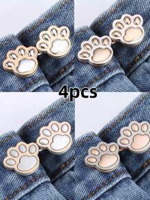 4件装猫爪腰带，无需缝纫或工具，可调节腰部纽扣夹，牛仔裤/裙子腰部固定器，使腰部更显纤细，亮银色可拆卸可重复使用扣针，适合女性、男性、学生、青少年、女大学生、年轻职业人士。 - 彩色 - 查看 13