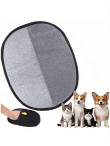 宠物毛发去除手套，黑黄相间聚丙烯材质，有效去除毛发和头皮屑，适用于猫狗，必备宠物美容产品，时尚宠物配件，宠物美容手刷手套，适用于刷掉衣服上的粘性毛发和碎屑，毛发去除手套 - 彩色 - 查看 2