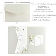 3D Trifold Wedding Invitation Card, Suitable For Wedding, Bridal Shower, Engagement Party And Coming Of Age Ceremony Invitations - Ivory - View 8