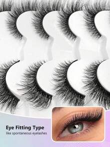 7 Pairs Cat Eye Lashes Faux Mink Eyelashes Winged End Eye Elongated Eyelashes Fake Lashes Soft Natural Long Full Strip Lashes Strip Lashes,Lashes,Eyelashes,Fake Lashes - Multicolor - View 6