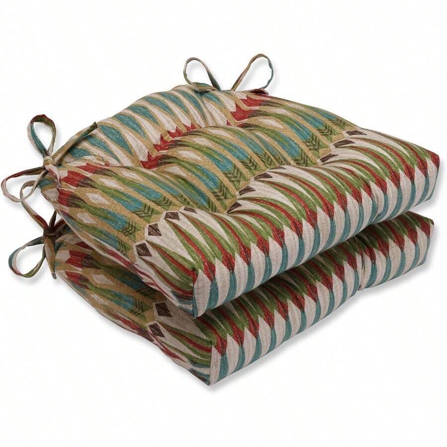 ASDF-Pillow Perfect Acela Adobe Reversible Chair Pad Set of 2 - Multicolor - Ver 1